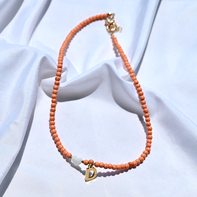 Colorful Beads Initial Choker Necklace
